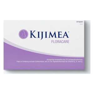 Verpackung von Kijimea Floracare, enthält 28 Kapseln zur Unterstützung der Schleimhautgesundheit.