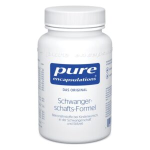 Weißer Plastikeimer mit blauer Schrift, enthält Mikronährstoffe für Schwangerschaft und Stillzeit.