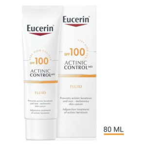 Sonnenschutzcreme Eucerin Actinic Control MD mit SPF 100 in einer 80 ml Tube, unterstützt bei actinischer Keratosis.