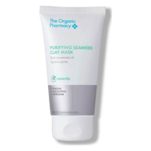 Tubenverpackung einer reinigenden Tonmaske mit Meerespflanzen, die überschüssiges Öl reduziert und die Poren strafft.