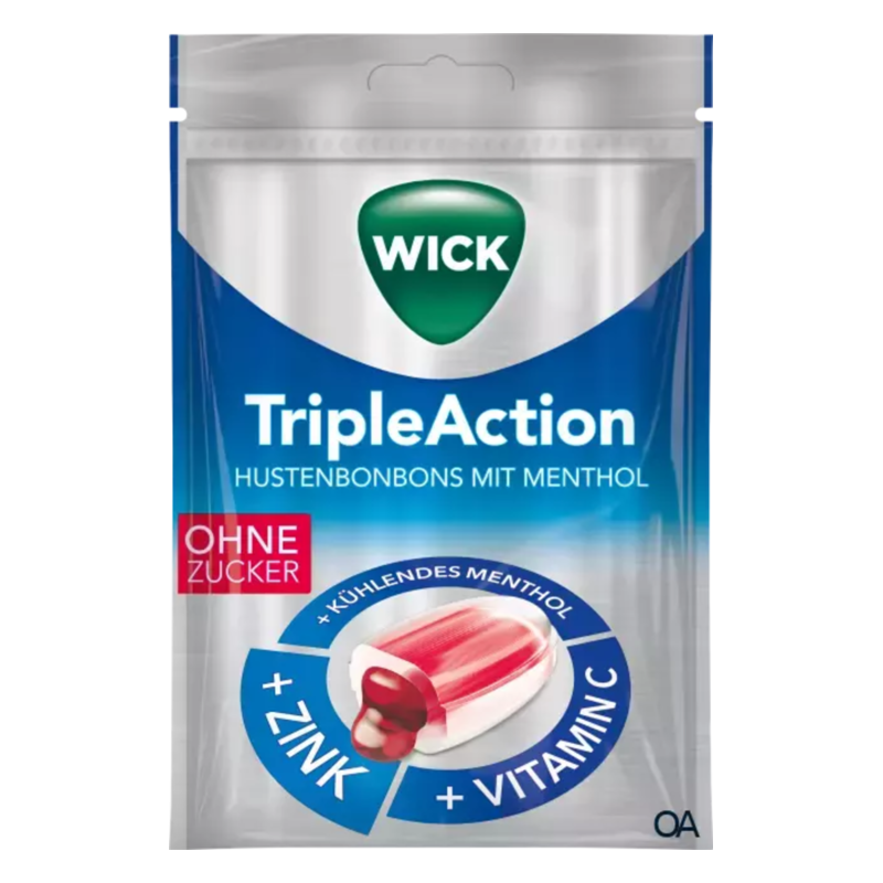 WICK Triple Action Hustenbonbons mit Menthol zuckerfrei